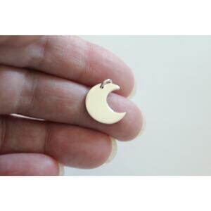 Sterling Silver Moon Charm, Moon Charm, Celestial Moon Pendant
